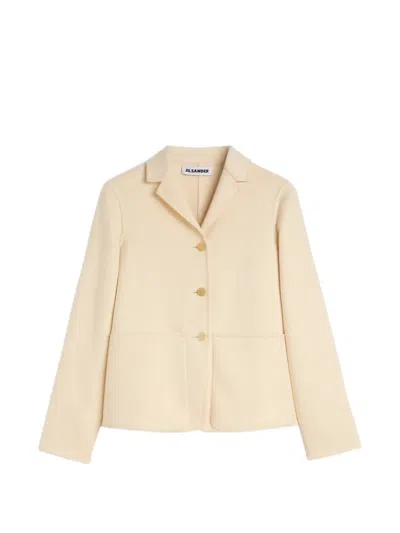 Jil Sander Double Cashmere Jacket In Neutral