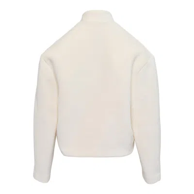 Jil Sander Double Face Soft Velvet Blouson In White