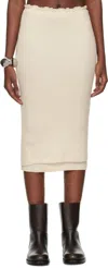 Jil Sander Off-white Double Layer Midi Skirt In Nude