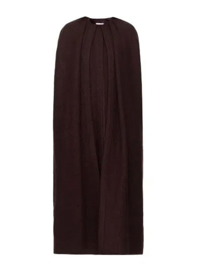 Jil Sander Double Layer Cape In Brown
