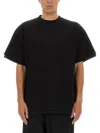 Jil Sander Double Layer Cotton T-shirt In Black
