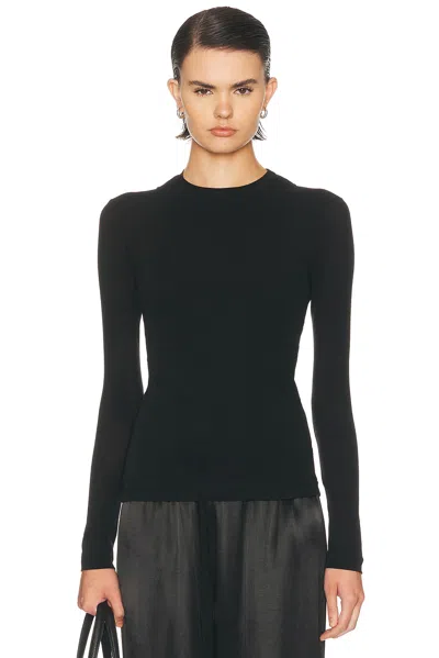 Jil Sander Double Layer Long Sleeve Top In Black
