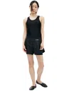 Jil Sander Double Layer Shorts With Logo In Black