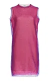 Jil Sander Double-layered Sheer Mini Dress In Red