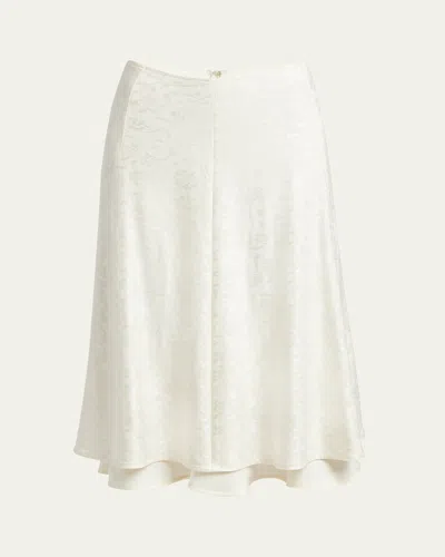 Jil Sander Double-layered Silk Skirt In White