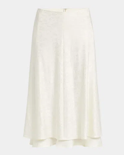 JIL SANDER DOUBLE-LAYERED SILK SKIRT