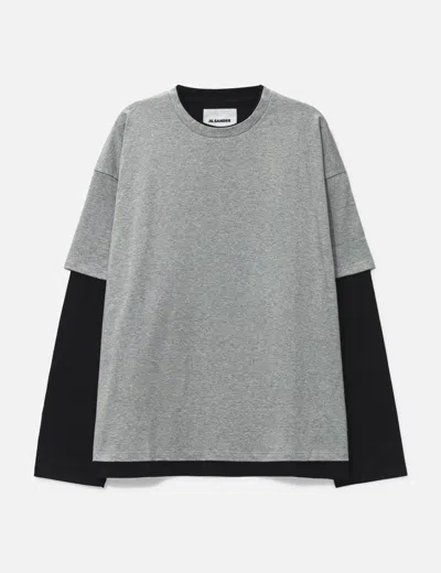 Jil Sander Double-layered T-shirt In Gray