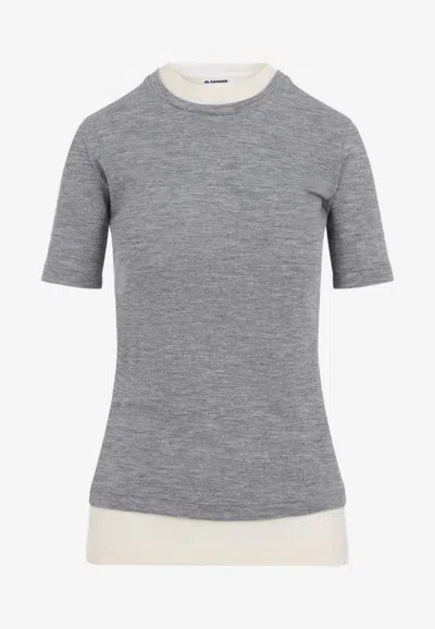 Jil Sander Double T-shirts In Gray