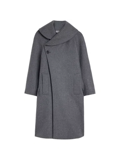 Jil Sander Double Wool Coat In Gray