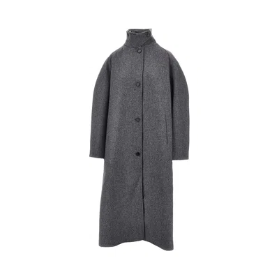 Jil Sander Double Wool Oversized Coat In Multi