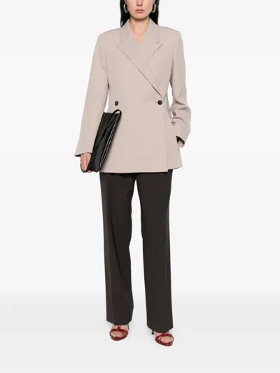 Jil Sander Double-breasted Jacket In Gray