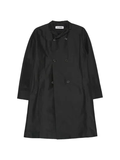 Jil Sander Double-breasted Notch-lapel Coat In Black