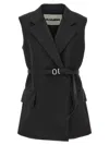 Jil Sander Double-breasted Wool Vest In Black