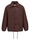 Jil Sander 'collared Drawstring Elasticated Cuffs Jacket' In Brown