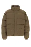 Jil Sander Polyester Down Jacket High Collar Puffer In Brown