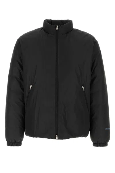 Jil Sander Polyester Down Jacket Elastic Cuffs High Collar In Black