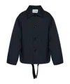 Jil Sander Wool Coat With Long Sleeves And Curved Hem In Black