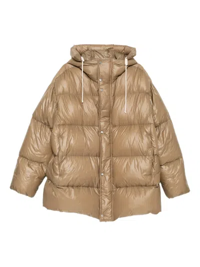 Jil Sander Down Jacket In Brown