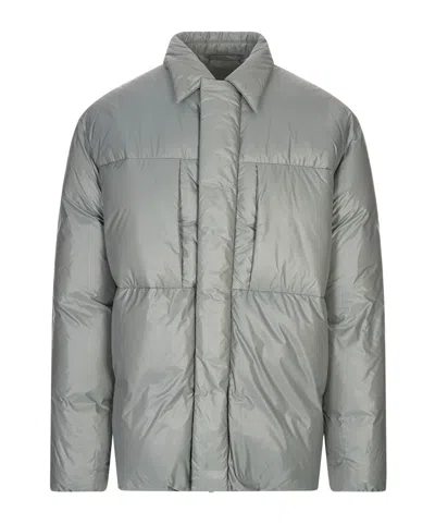 Jil Sander Long-sleeved Down Jacket In Gray
