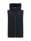 Jil Sander Hooded Padded Quilted Sleeveless Vest In 001