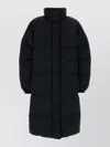 Jil Sander Long-sleeved Stand-up Collar Cotton Coat In Black