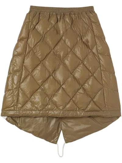 Jil Sander Gesteppter Daunenrock In Brown