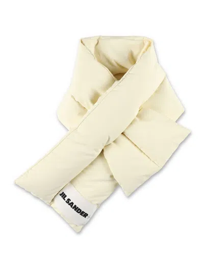 Jil Sander Down Scarf 01 In White
