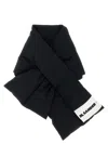 Jil Sander Padded Logo-patch Scarf In Black