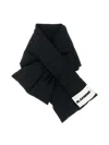 Jil Sander Padded Logo-patch Scarf In Black