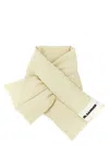Jil Sander Quilted Down Scarf With Plush Goose Down Filling In White