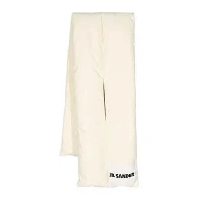 Jil Sander Down Scarf 01 In White