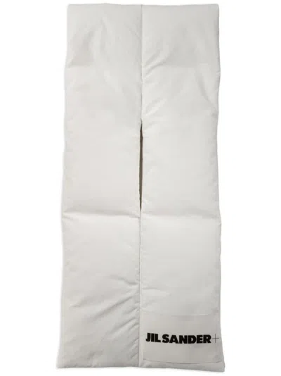 Jil Sander Quilted Rectangular Scarf Padding In White