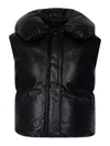 Jil Sander Leather Padded Gilet In Black