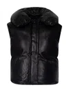Jil Sander Leather Padded Gilet In Black
