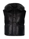 Jil Sander Leather Padded Gilet In Black