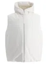 Jil Sander Padded Sleeveless Jacket With High Collar And Zip Closure In White