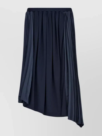 Jil Sander Draped Asymmetric Pleated Skirt In Blue