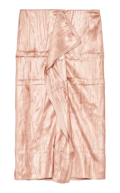 Jil Sander Draped Crinkled Midi Skirt In Gold