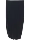 Jil Sander Draped-detailed Midi Skirt In 黑色