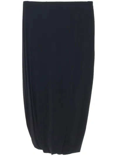 Jil Sander Draped-detailed Midi Skirt In 黑色