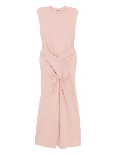 Jil Sander Draped Dress In Pink