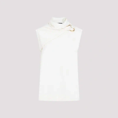 Jil Sander Draped Knitted Tank Top 36 In White