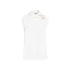 Jil Sander Draped Knitted Coconut Virgin Wool Tank Top