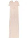 Jil Sander Twisted Georgette Gown In Neutrals