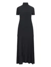 Jil Sander High-neck Viscose Midi Dress In Black  