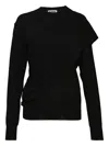 Jil Sander Draped-panel Sweatshirt In Black