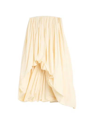 Jil Sander Asymmetric Taffeta Skirt Strapless Design In Transparent