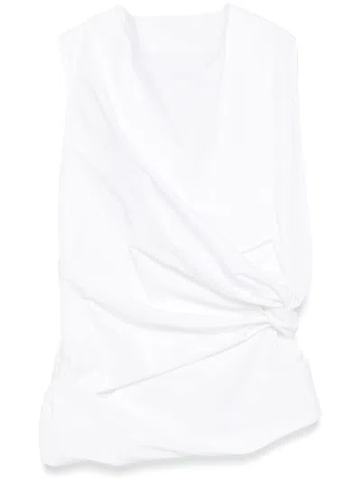 Jil Sander Draped Top In White