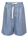 Jil Sander Drawstring Bermuda Shorts In Blue