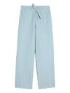 Jil Sander Drawstring Cargo Linen Trousers In Blue